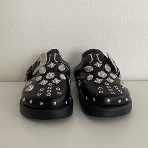 Kistania Punk Rock Vintage Cutout Rivets PU Mule Slippers size 39 - 8.5US